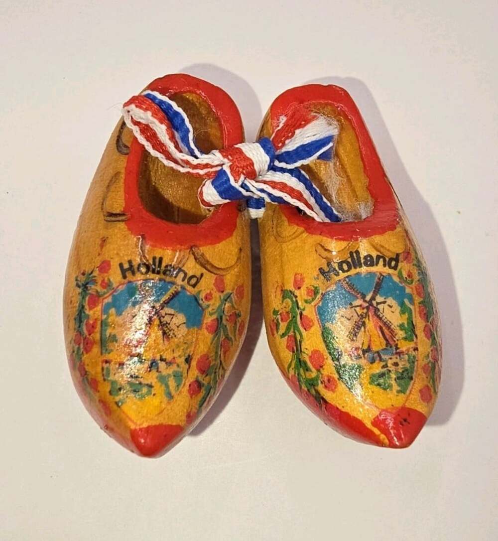 Vintage Magnet Dutch Clogs Wooden Handmade from Holland
